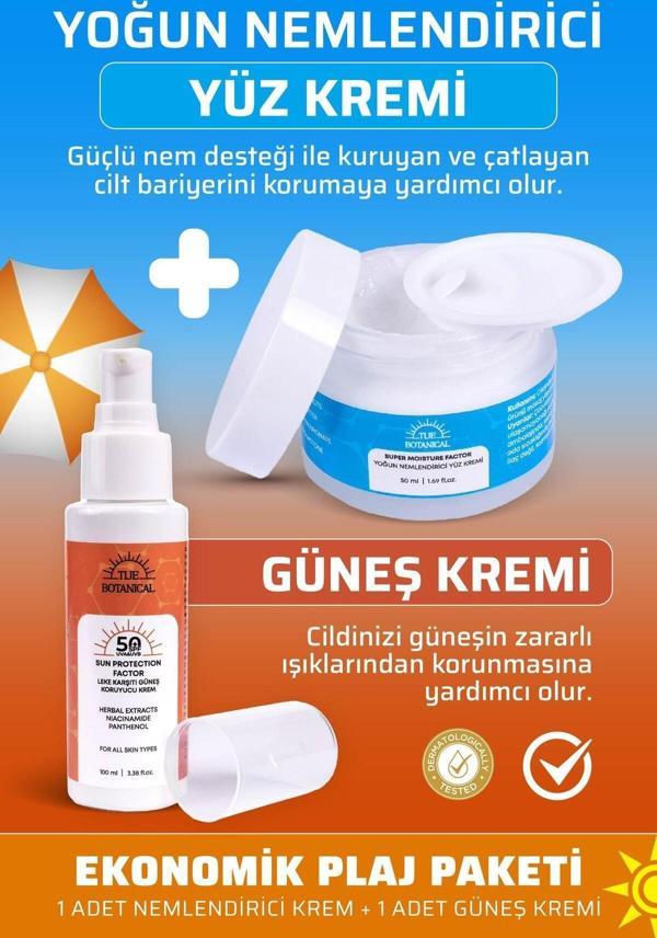 Tije Botanical (İkili Ürün) Nemlendirici Yüz Kremi Ve İkili Ekonomik Güneş Kremi - Image 1