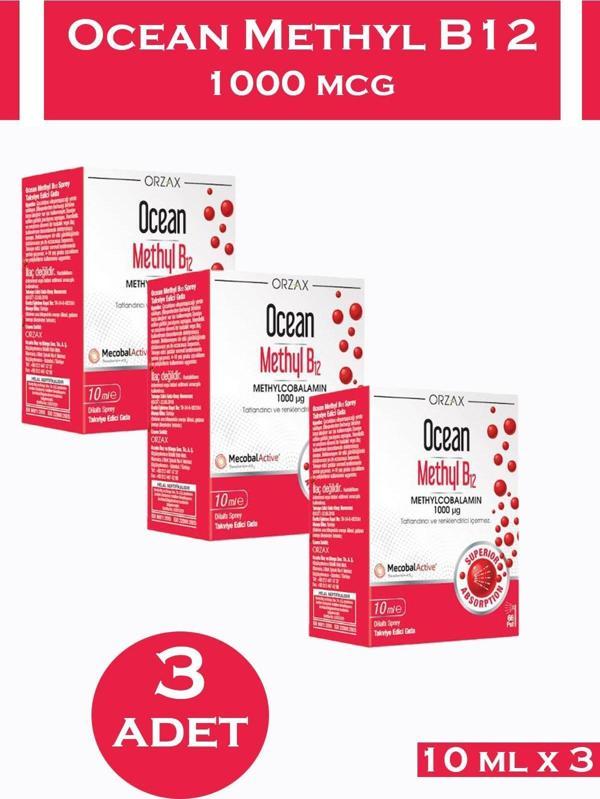 Ocean Methyl B12 Sprey 1000 mg 10 ml 3 Adet - Image 1
