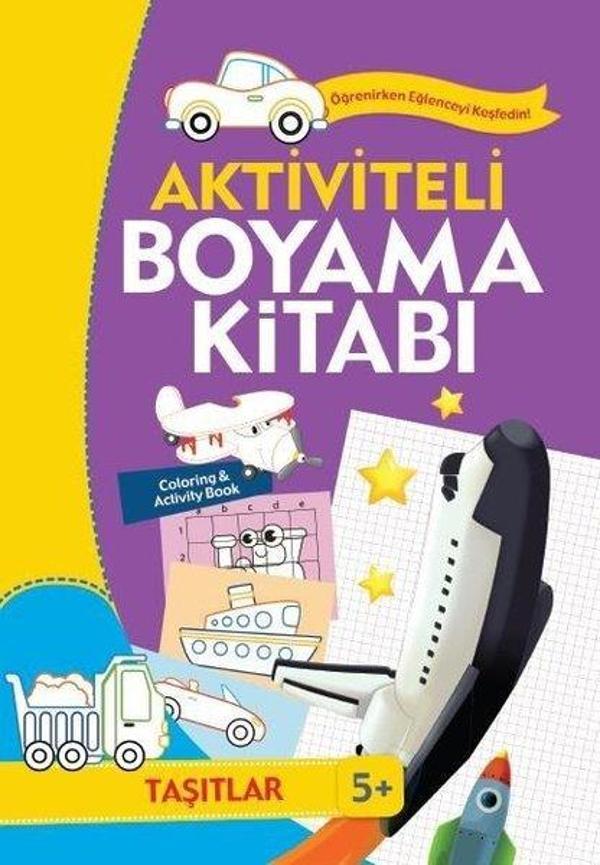 Taşıtlar-Aktiviteli Boyama Kitabı Mor Renk 5+ - Koloni Çocuk Yayınları - Image 1