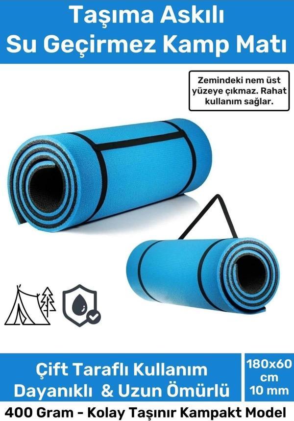 Taşıma Askılı Su Geçirmez Konforlu Kalın Rahat Çift Taraflı Çadır Uyku Yer Minderi 10mm Kamp Matı - Image 1