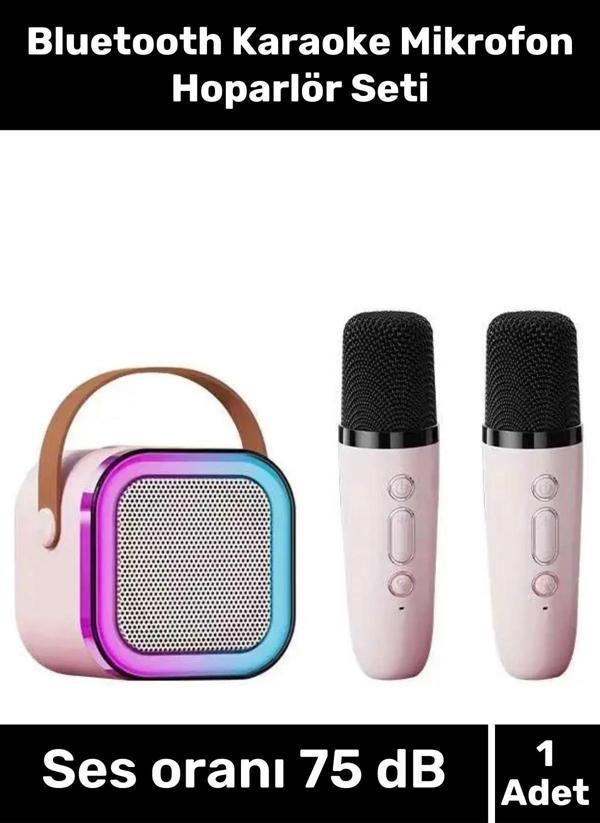 Yeni Nesil Şarj Edilebilir Pilli Güçlü Ses Performanslı Bluetooth Karaoke Mikrofon Hoparlör Seti - Image 1