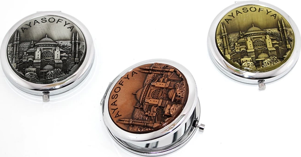 Metal İstanbul Temalı Yöresel Kabartmalı El Aynası 2alk110 - Image 1