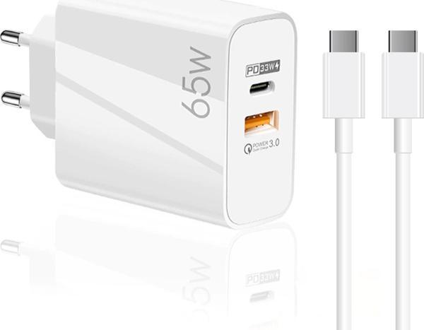 Winex Mobile 65W UsbA PD33W Quick Charger 3.0 Type-C to Type-C 2m Kablolu Hızlı Şarj Aleti Set - Image 1
