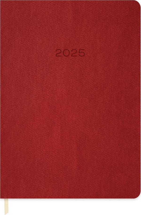 2025-16*24 Günlük Termo Deri Ajanda-Kırmızı - Image 1
