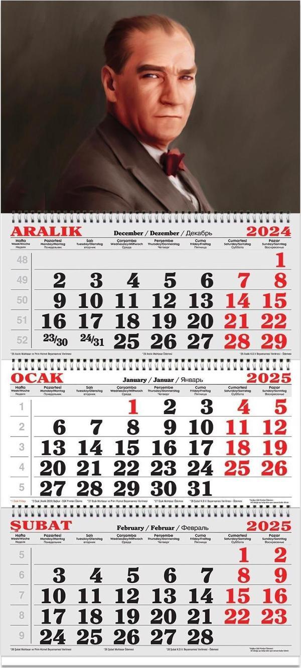 2025-3 Aylık Spiralli Jumbo Denizci Takvim-Atatürk 2 - Image 1