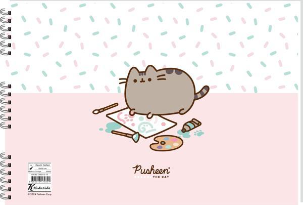 Pusheen 35*50 15 Yp. Spiralli Resim Defteri - Image 1