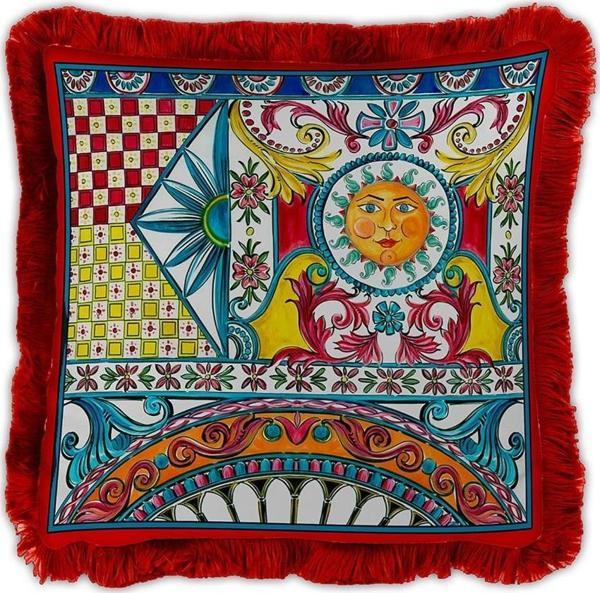 Baci Milano Sole Mio Kadife Yastık 45x45 cm - Kırmızı - Image 1