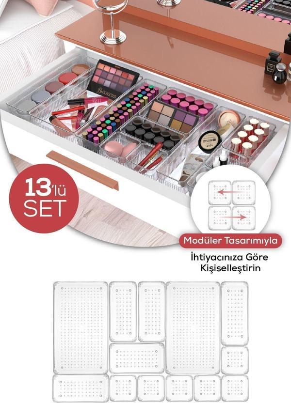13lü Dolap Içi Çekmece Düzenleyici - Mutfak Çekmece Içi Kaşıklık Organizer - Image 1
