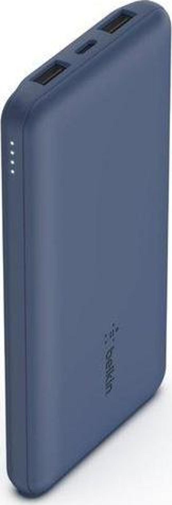 Belkin 10K Power Bank + USB-C 15W İkili USB-A 15cm USB-A - C Kablo Mavi - Image 1