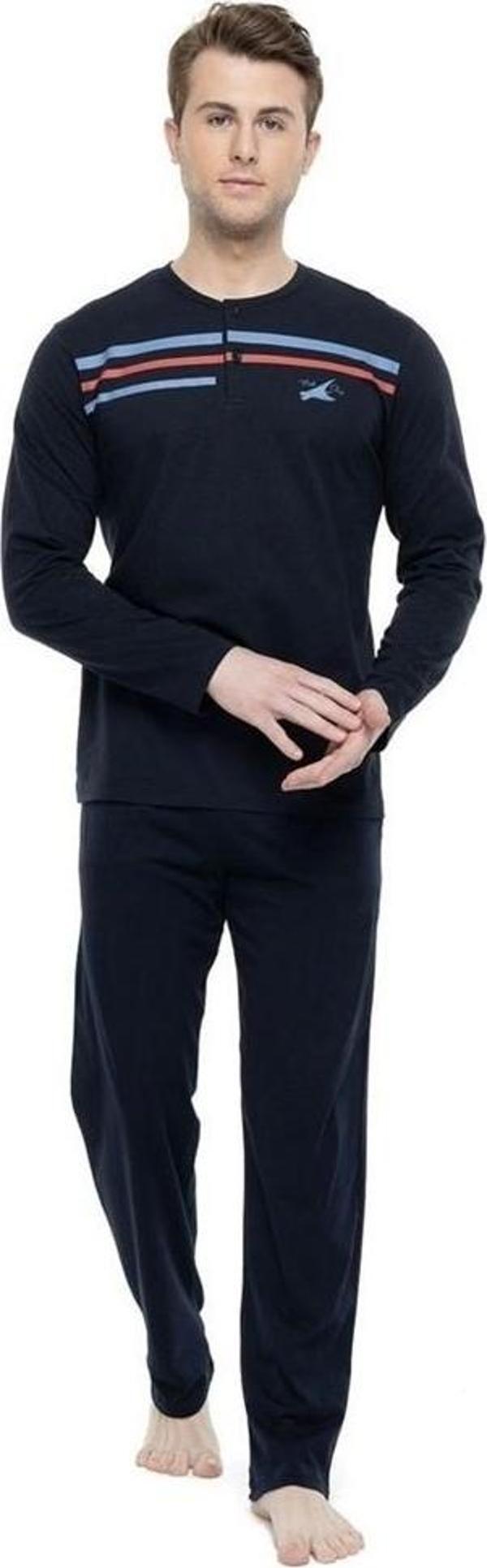 Mod Collection %100 Pamuk Büyük Beden Erkek Pijama Takım  - Image 1