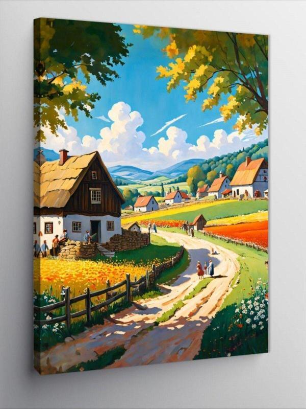 Ekart Kanvas Tablo Köy Manzarası - Image 1