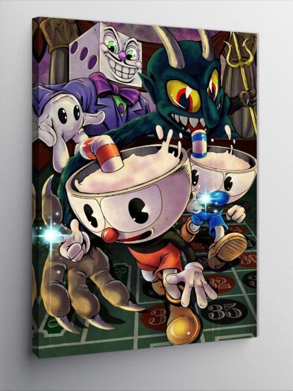 Ekart Kanvas Tablo Cup Head Ve Düşmanlar - Image 1