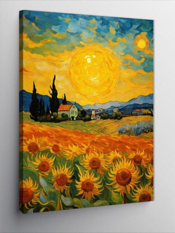 Ekart Kanvas Tablo Van Gogh Tarzı Ayçiçekleri - Image 1