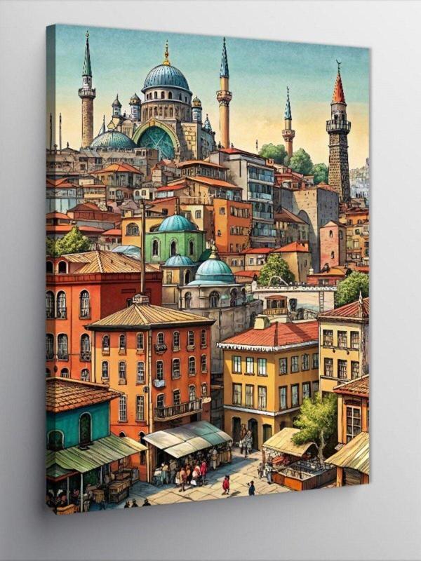 Ekart Kanvas Tablo Şehir Ve Cami - Image 1