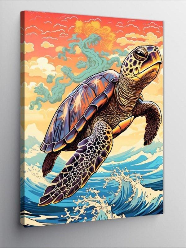 Ekart Kanvas Tablo Deniz Kaplumbağası Caretta Caretta - Image 1