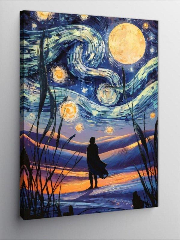 Ekart Kanvas Tablo Van Gogh Tarzı Dolunay - Image 1