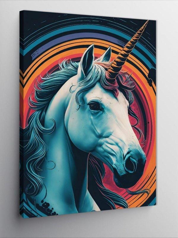Ekart Kanvas Tablo Unicorn Boynuzlu At - Image 1