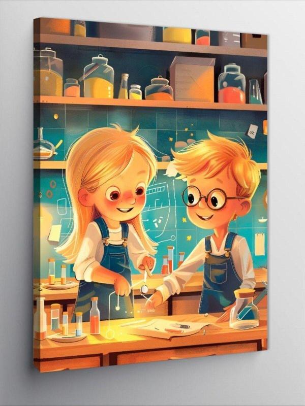 Ekart Kanvas Tablo Deney Yapan Çocuklar - Image 1
