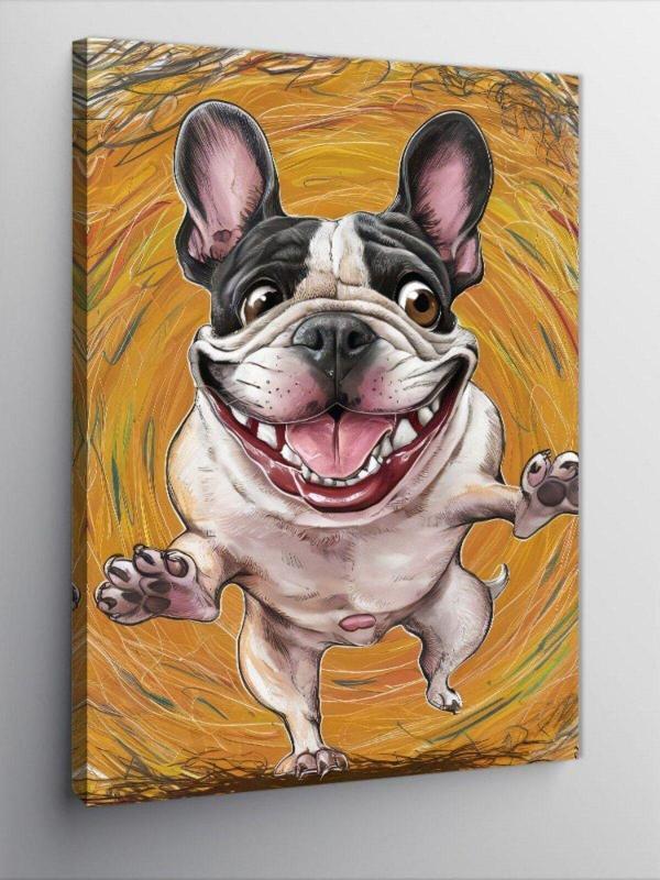 Ekart Kanvas Tablo Sevimli Gülen Köpek - Image 1