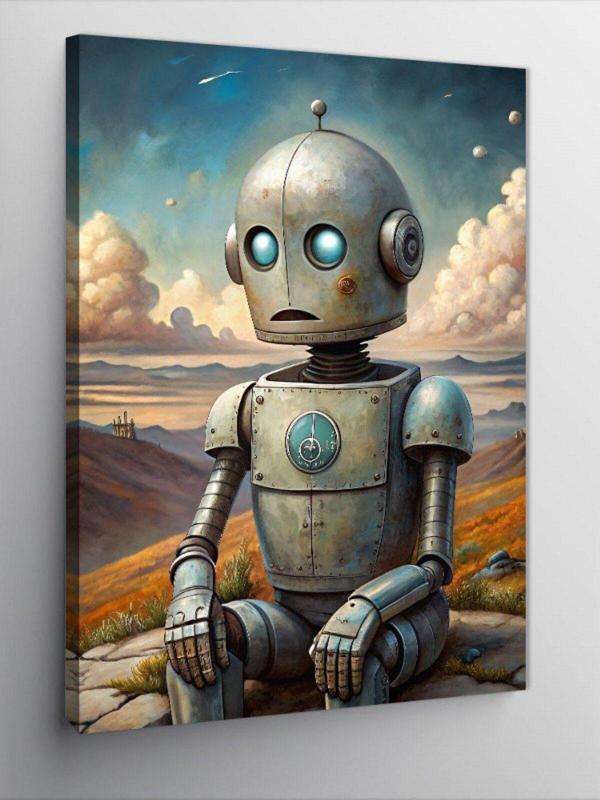 Ekart Kanvas Tablo Sevimli Robot - Image 1