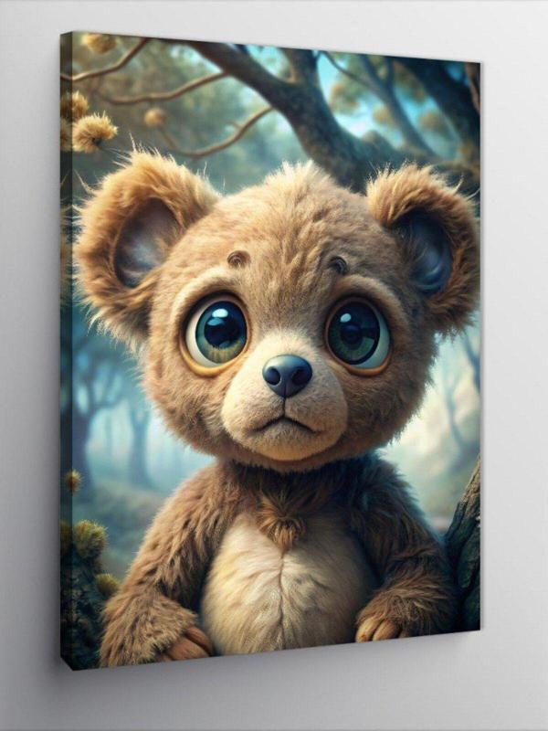 Ekart Kanvas Tablo Ormandaki Yavru Ayı Teddy - Image 1
