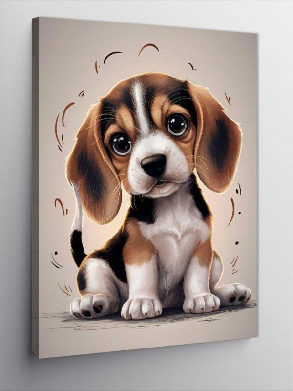 Ekart Kanvas Tablo Mutlu yavru köpek - Image 1