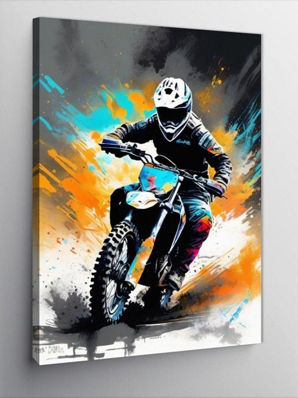 Ekart Kanvas Tablo Cross Motosiklet - Image 1
