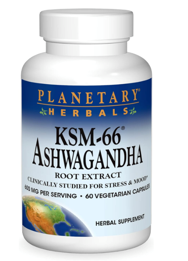 Swanson Planetary Herbals Ksm-66 Ashwagandha Root Extract 600 Mg - 60 Vegetarian Capsul.Usa Versiondur. Eu - Image 1