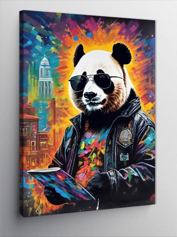 Ekart Kanvas Tablo Gözlüklü Panda - Image 1