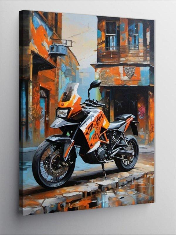 Ekart Kanvas Tablo Turuncu Enduro Motor - Image 1