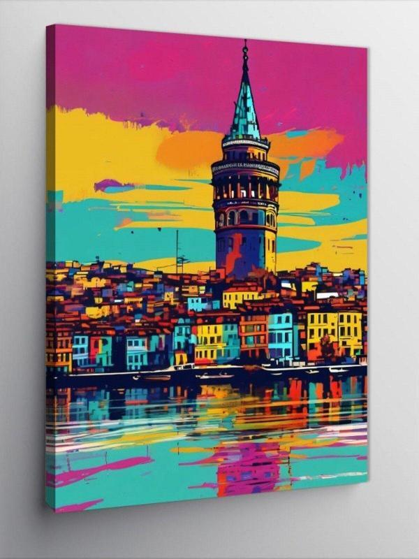 Ekart Kanvas Tablo Pop Art Galata Kulesi - Image 1