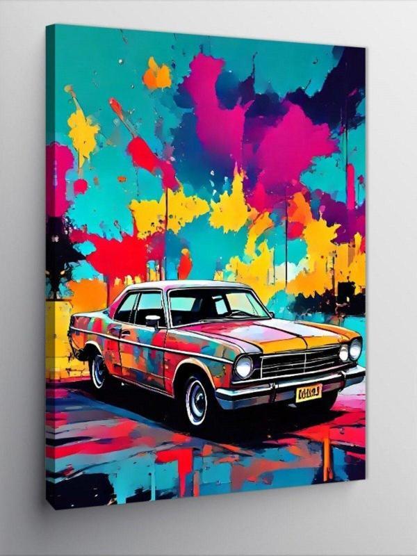 Ekart Kanvas Tablo Pop Art Klasik Araba - Image 1