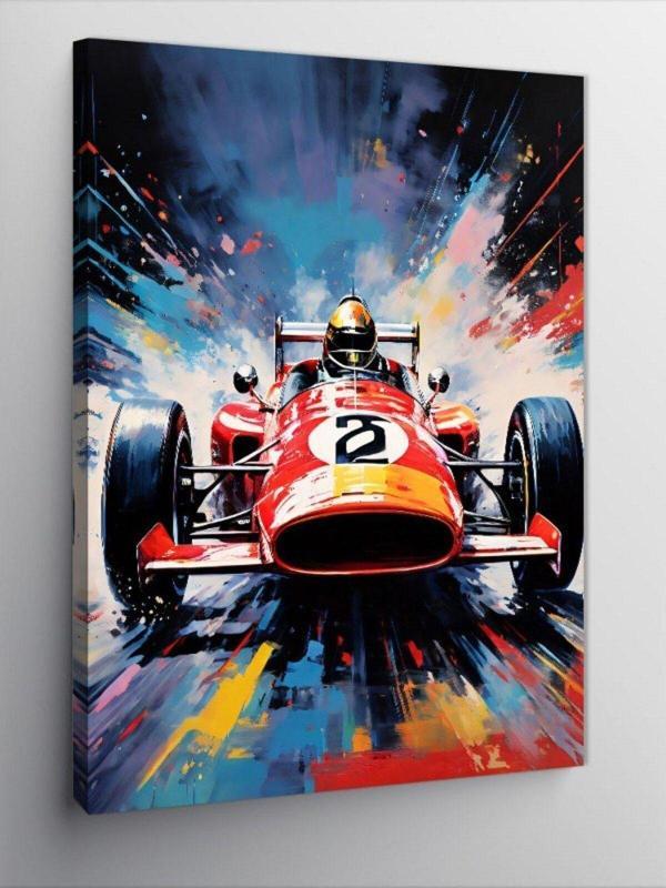 Ekart Kanvas Tablo Retro Formula 1 Aracı - Image 1