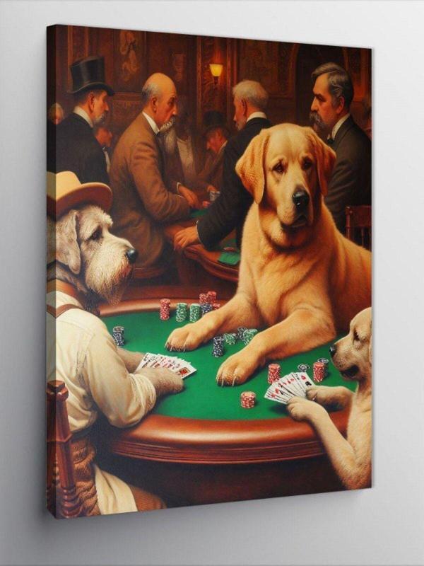 Ekart Kanvas Tablo Kumarbaz Köpekler - Image 1