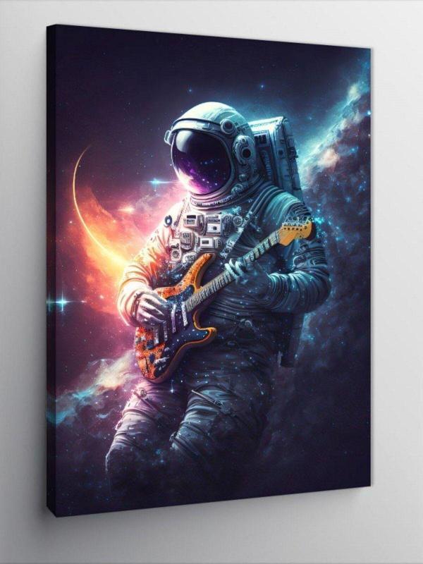 Ekart Kanvas Tablo Elektro Gitar Çalan Astronot - Image 1