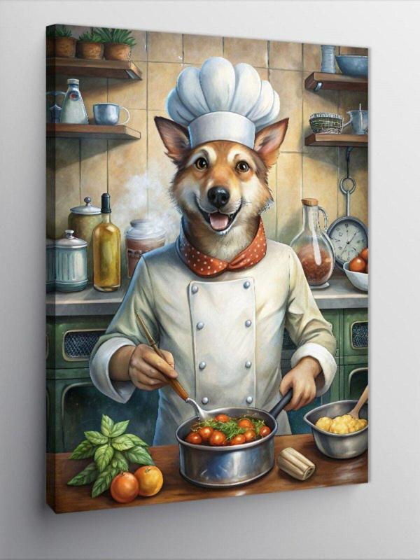 Ekart Kanvas Tablo Aşçı Köpek - Image 1
