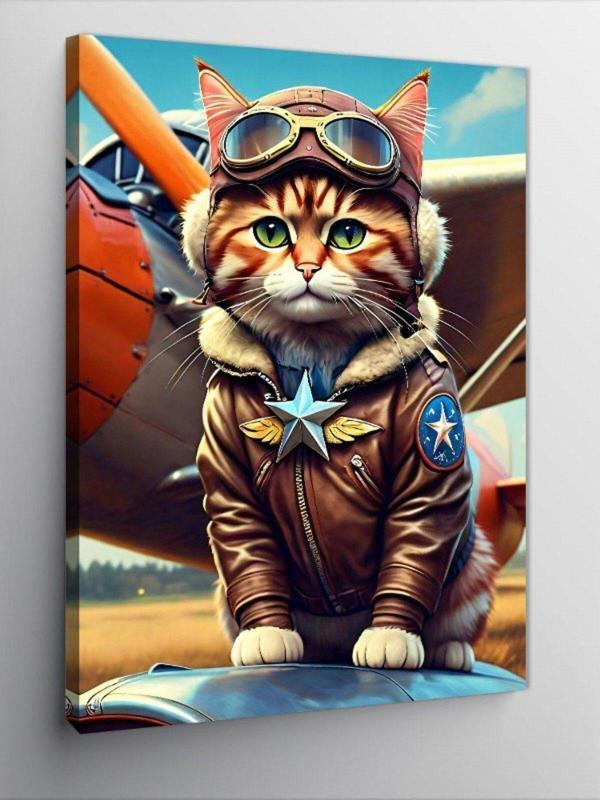 Ekart Kanvas Tablo Pilot Kedi - Image 1