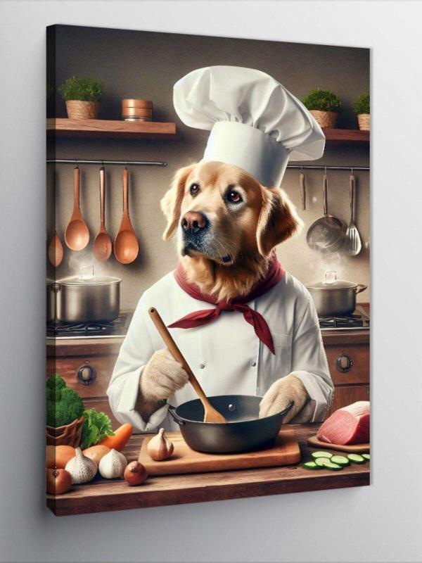Ekart Kanvas Tablo Aşçı Köpek - Image 1