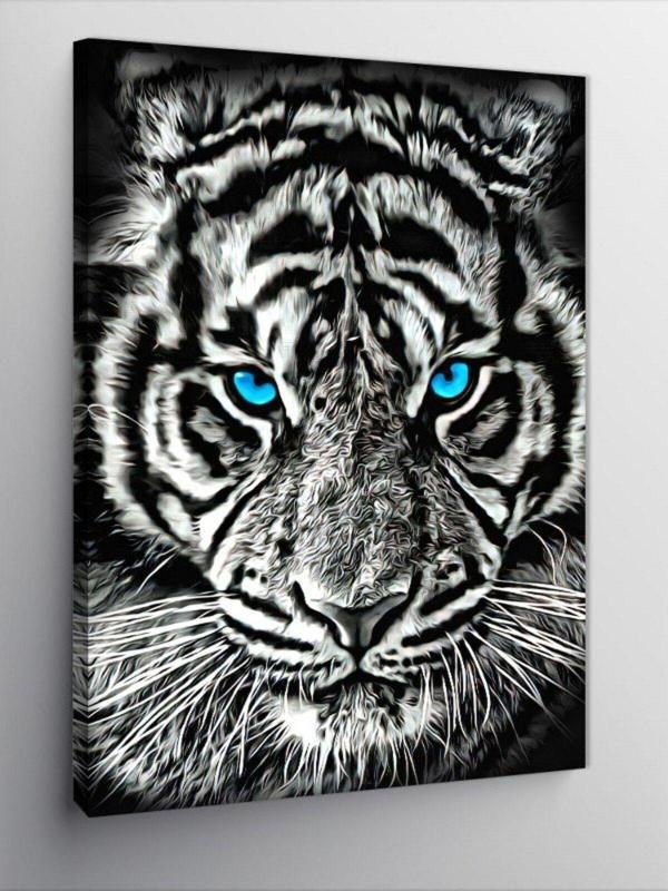 Ekart Kanvas Tablo Mavi Gözlü Kaplan - Image 1