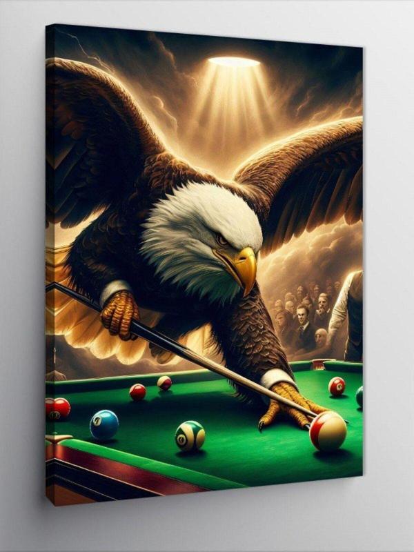 Ekart Kanvas Tablo Bilardo Oynayan Kartal - Image 1