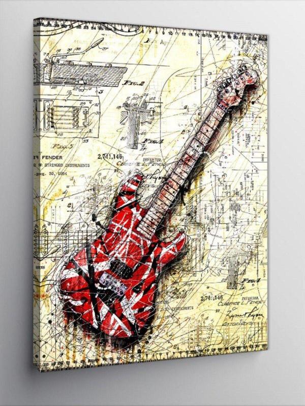 Ekart Kanvas Tablo Eddie Van Halen Gitarı - Image 1