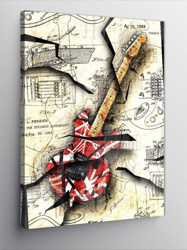 Ekart Kanvas Tablo Eddie Van Halen Gitarı - Image 1