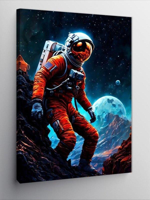 Ekart Kanvas Tablo Astronot Ve Dolunay - Image 1