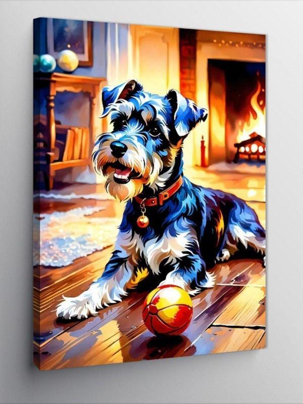 Ekart Kanvas Tablo Köpek Ve Şömine - Image 1