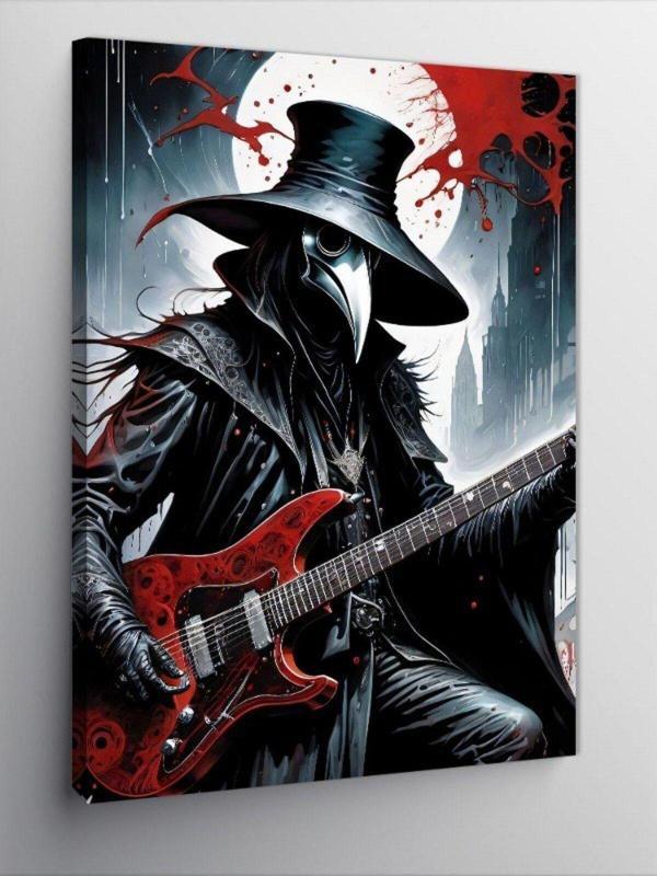 Ekart Kanvas Tablo Elektro Gitar Çalan Kartal - Image 1