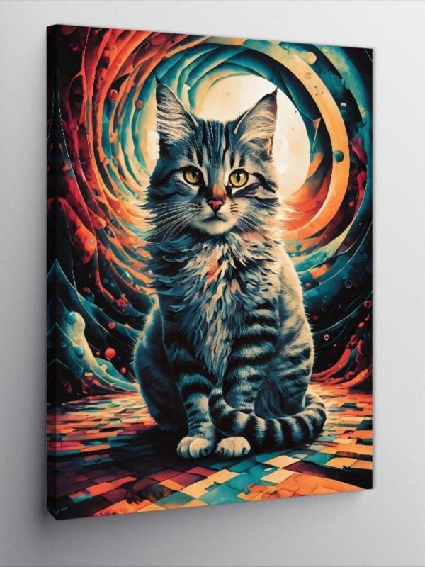 Ekart Kanvas Tablo Sevimli Kedi - Image 1