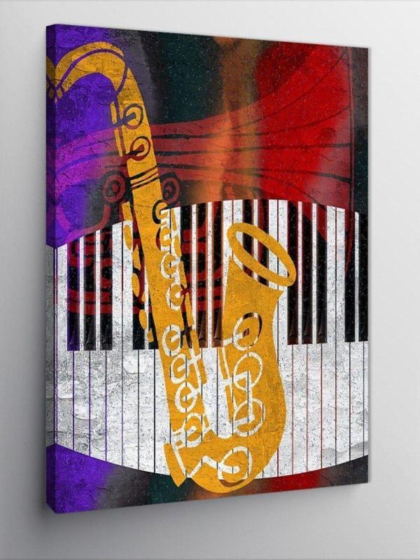 Ekart Kanvas Tablo Jazz Caz Müzik Temalı - Image 1