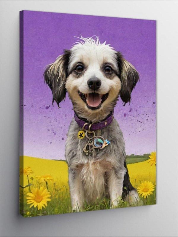 Ekart Kanvas Tablo Sevimli Gülen Köpek - Image 1