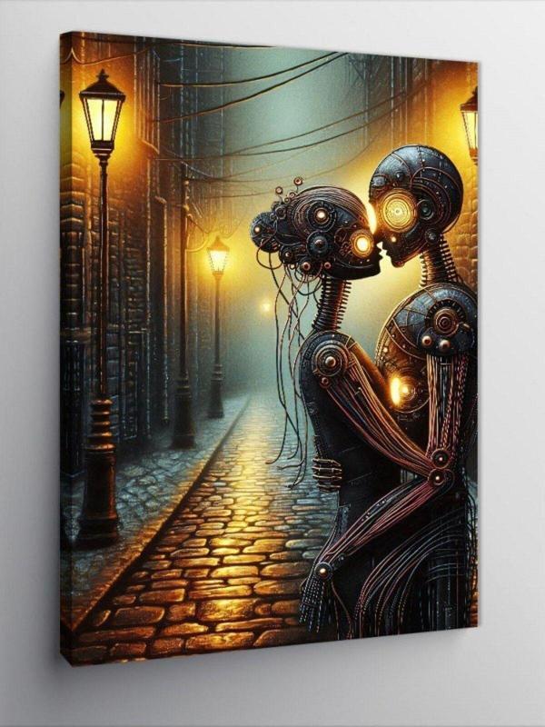 Ekart Kanvas Tablo Aşık Robotlar - Image 1