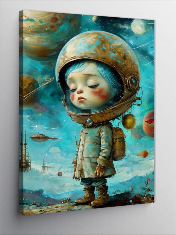 Ekart Kanvas Tablo Astronot Kasklı Çocuk - Image 1